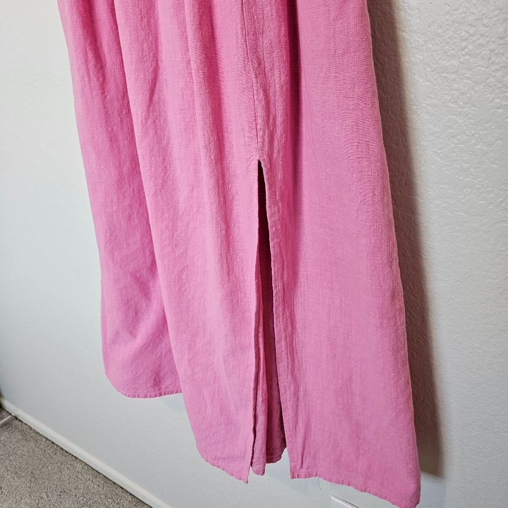 Seven Wonders | Brinley Cotton Slit Midi Dress Pink Flamingo Womens 10 - Picture 6 of 9